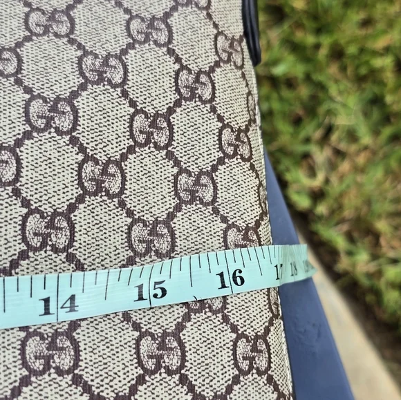 Gucci GG Supreme Messenger Bag Monogram Web Flat Strip Black Red Beige Women - Picture 12 of 16